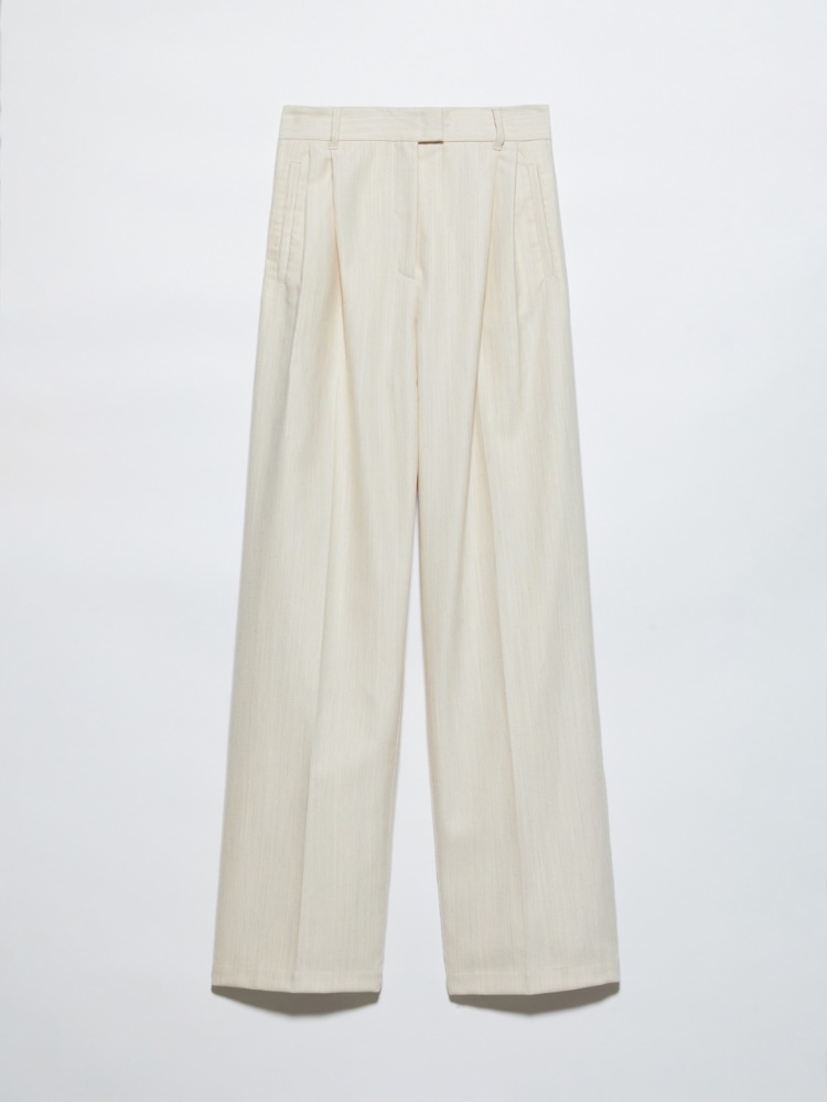 Undyed gabardine trench coat, wool white | MAX&Co. Undyed gabardine trousers - WOOL WHITE - MAX&Co.